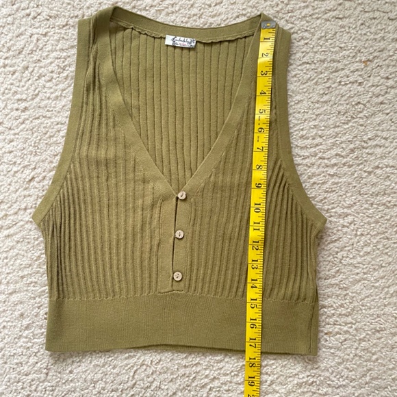 Free People Seascape Sweater Vest tank green Size M - Picture 10 of 11